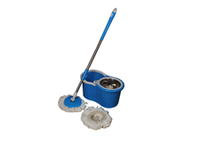 Spin mop with bucket, steel wringer & 2 refills